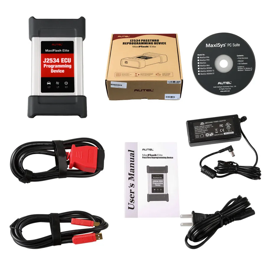 Autel MaxiFlash Elite J2534 ECU инструментов программирования работает с autel MaxiSys 908/908 P