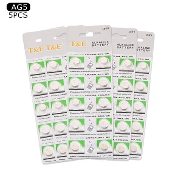 

Anmas Power 5Pack/50pcs 1.5V Batteries AG5 L754 LR48 393A SR48 Coin Button Cell Battery for PC Watch Camera