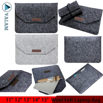 

11 12 13 14 15.4 Inch Fashion Wool Felt Sleeve Laptop Bag Pouch Case for Macbook Notebook Cover for Macbook Air Bag Men Women