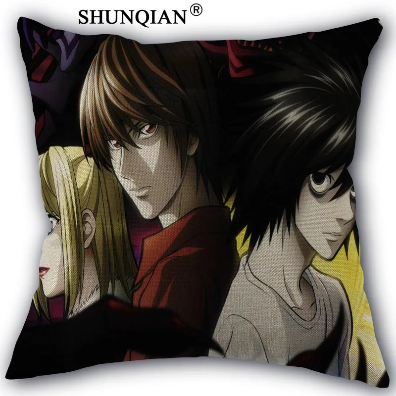 

High Quality Cotton Linen Death Note Anime Pillowcase Wedding Decorative Pillow Case For Home Pillow Cover A10.17
