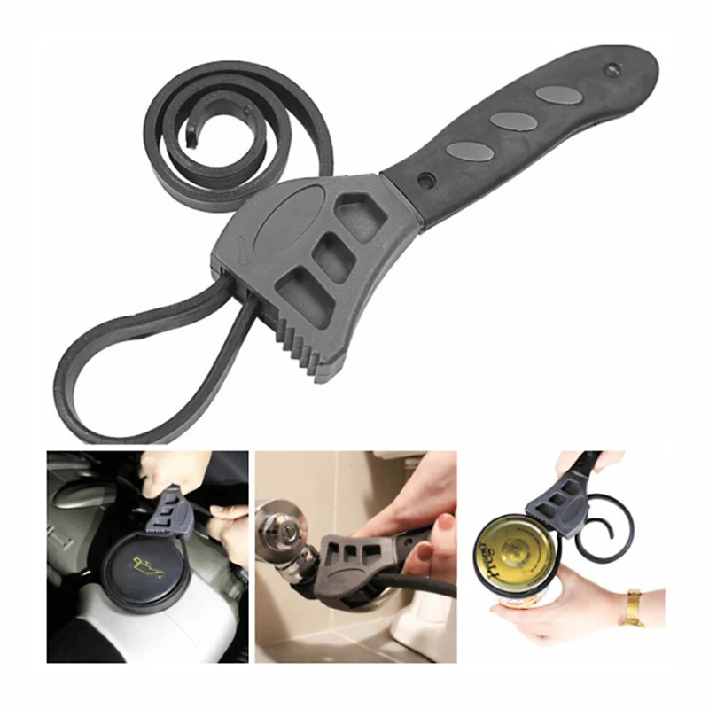 Universal Wrench 500mm Rubber Strap Multi-function Black Adjustable Spanner For Any Shape Opener Tool Car Repair Tools | Инструменты
