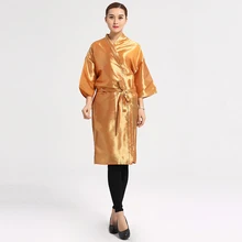 Звезда Pettern Золотой салон клиента платья Элегантный Водонепроницаемый одежда с длинным рукавом парикмахерские мыса фартук ткани с нежным бантом U1136