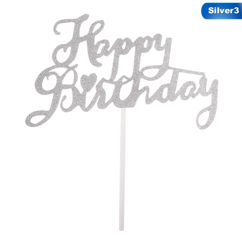 2 шт многоцветные топперы для кексов с днем рождения флажки для торта для семьи на день рождения украшения для выпечки - Цвет: SV3