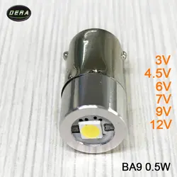 BA9 0,5 w 3 v 4,5 v 6 v 7,5 v 9 v 12 v светодиодный фонарик для интерьера велосипедный фонарик точечная лампа прожектор Высокое Яркость лампочка фары
