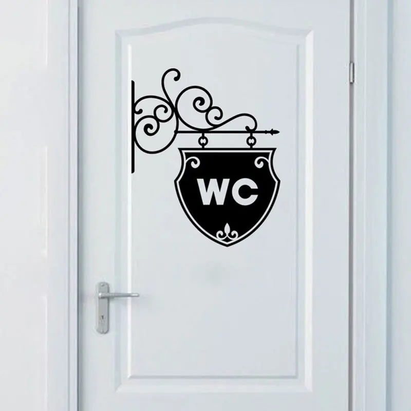 Vintage WC toilet bathroom Door wall sticker Doorplate decoration vinyl home decor decals waterproof Toilet sign wall stickers Vintage WC toilet bathroom Door wall sticker Doorplate decoration vinyl home decor decals waterproof Toilet sign wall stickers