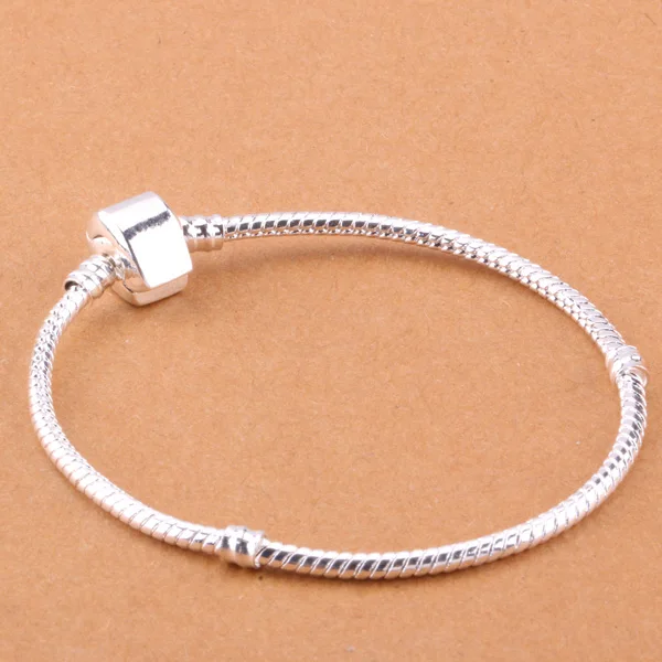 

PH001 925 Sterling Silver Bracelet Snake Chain Screw European Silver Charms Beads /WVMUUVTR