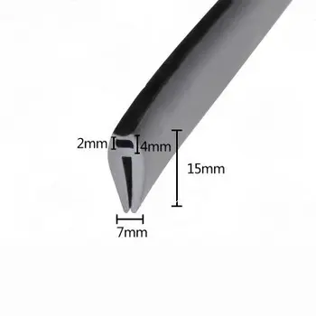 

Rubber Sealing U Strip 15x7x15mm for 1.5 - 2mm thick Glass Metal Car Wood Panel Board Edge Encloser Shield Black