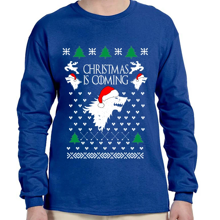 Men's Long Sleeve Christmas Is Coming House Stark Ugly Xmas (2)