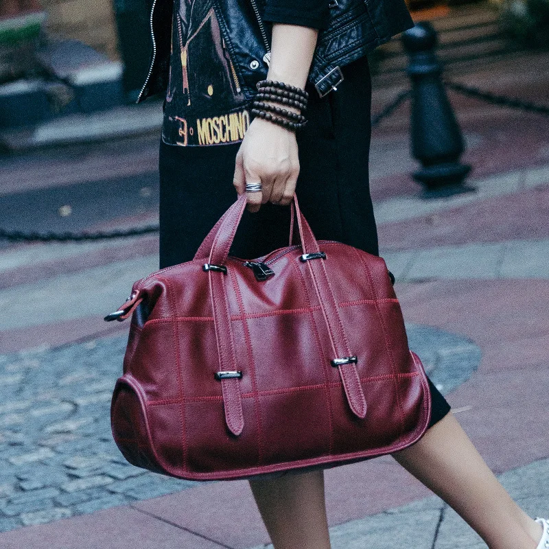 

England Style Genuine Leather Luxury Brand Handbags Women Bag Designer Ladies Crossbody Shoulder Messenger Bag Female Boston Bag