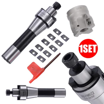 

10Pcs APMT1604 Carbide Inserts + R8 Shank Arbor + 400R 50MM Face CNC Mill Milling Cutter Insert Kit For Power Tools