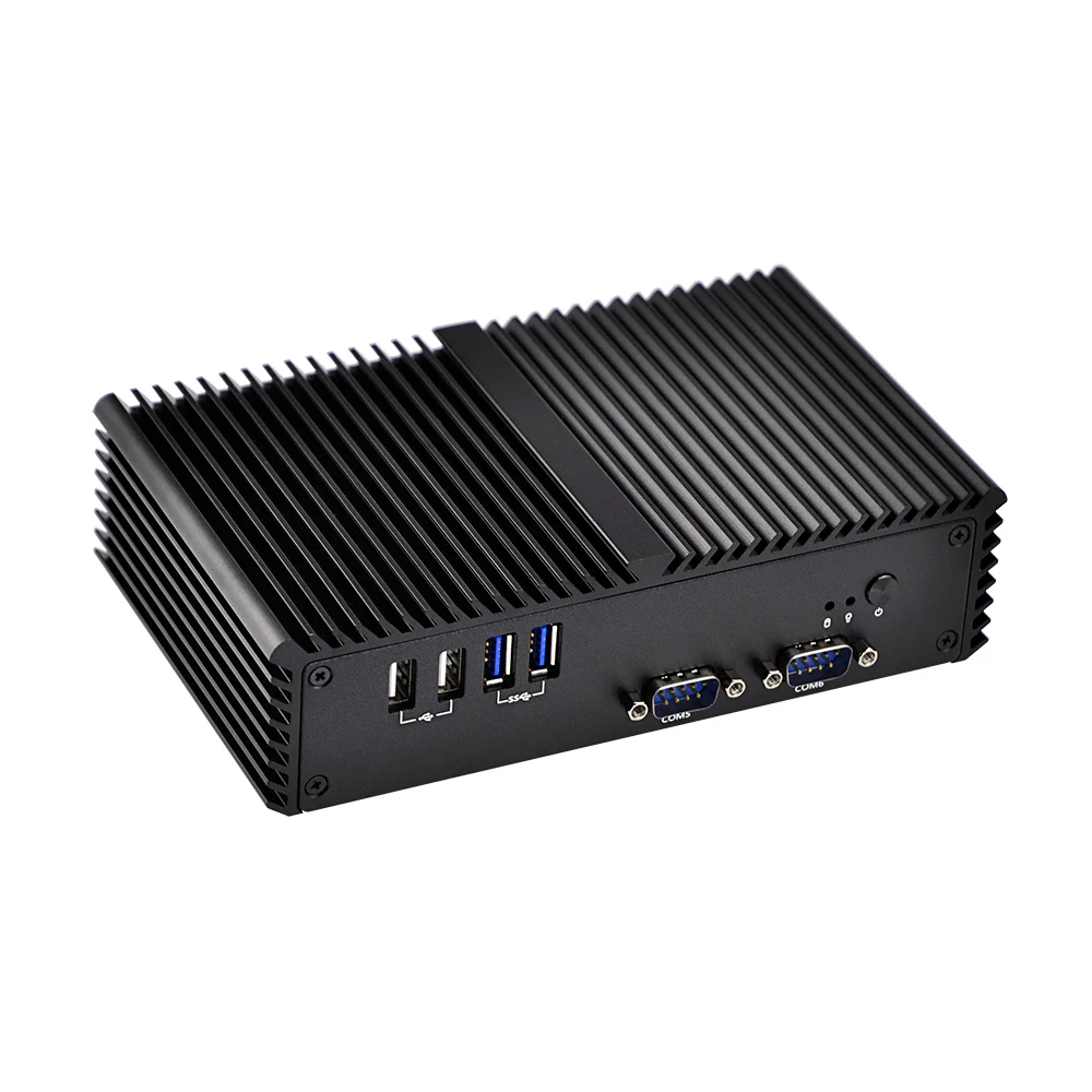 Qotom Мини ПК Q355P Q370P Core i5 i7 процессор, Dual Lan, 6* USB 6* COM безвентиляторный компактный компьютер