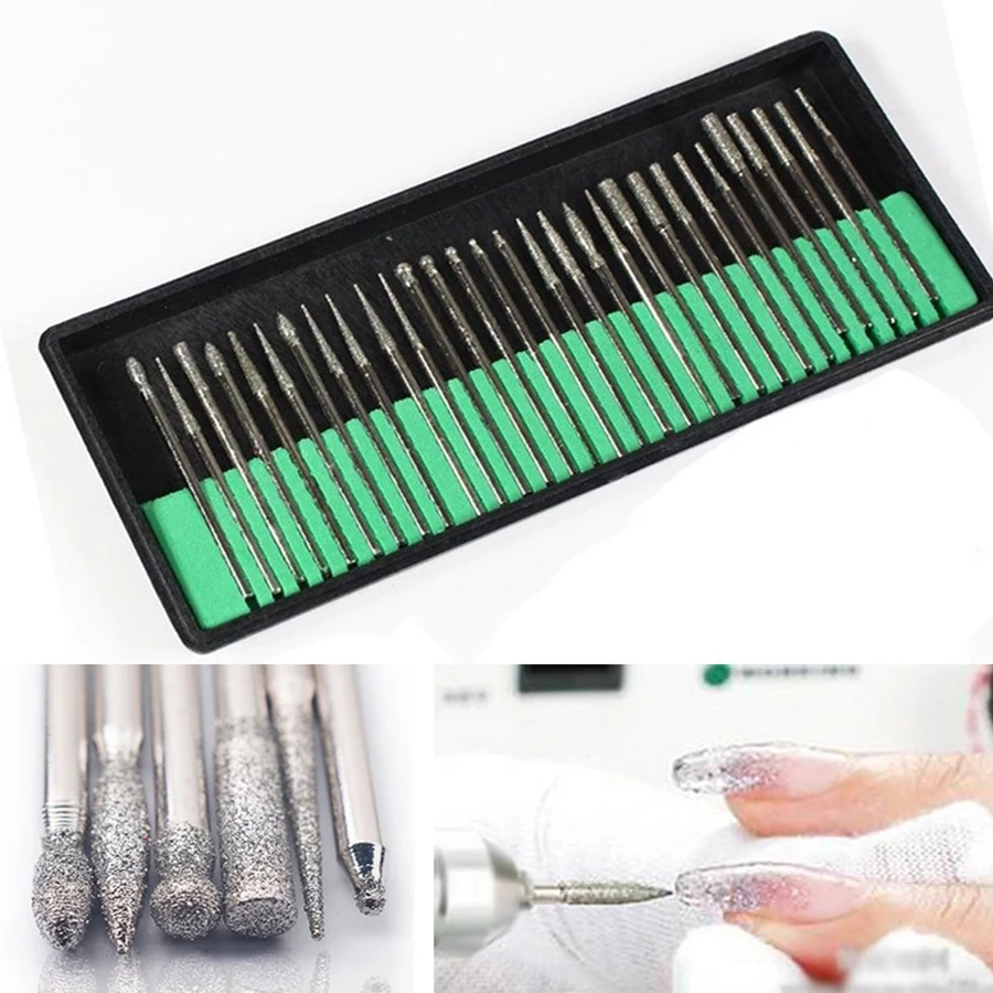 

30pcs 1set Drill Bits Set Power Drill Bits Toolkit Nail Electric Drills accessaries 2.35 Pedicure Manicure Carve File Machine