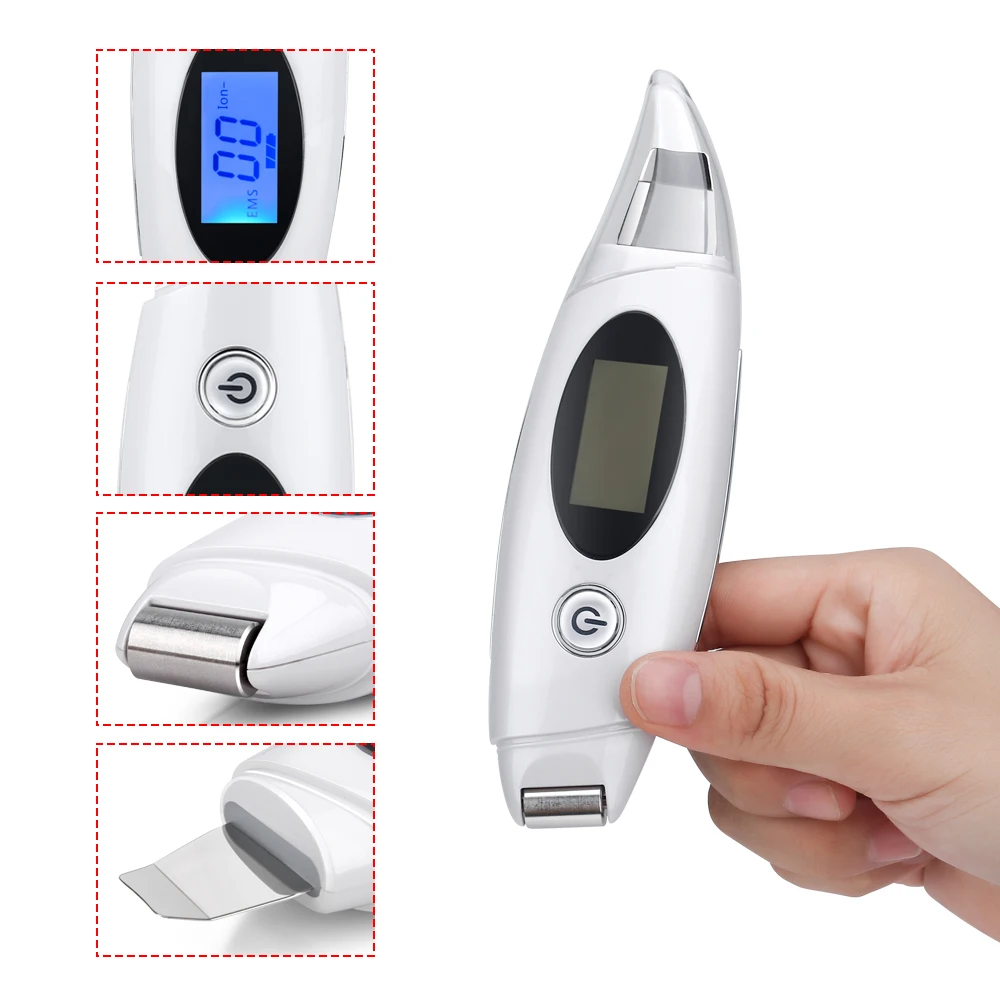 

Ultrasonic Galvanic Ion EMS Lifting Skin Scrubber Peeling Pores Cleaner Cleanser Face Whitening Facial Kit Exfoliator Device