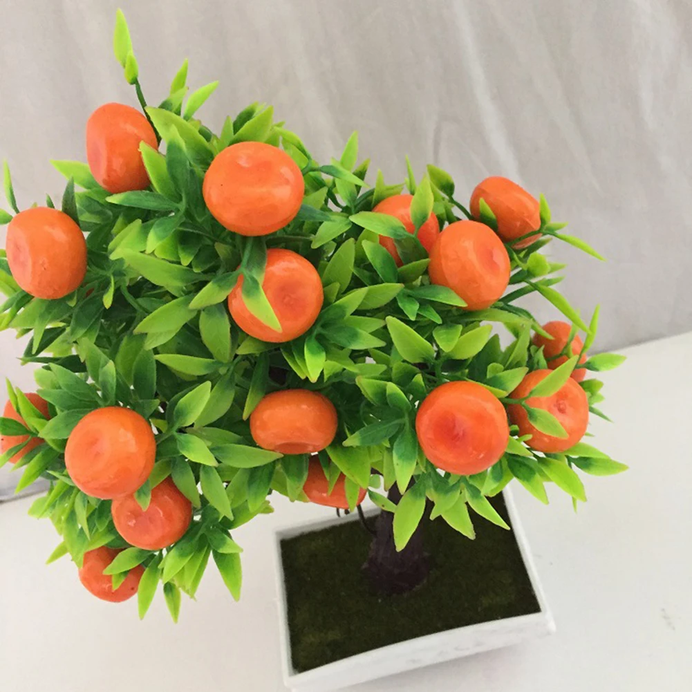 1 шт. искусственный апельсин дерево бонсай Горшечное растение пейзаж вечерние украшения для дома и сада