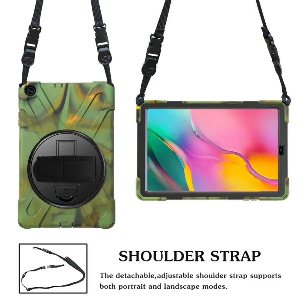 

For Samsung Galaxy Tab A 10.1 2019 T510 T515 Kids Case Shockproof Heavy Duty Silicone+PC Kickstand Hybrid Rugged Armor Cover