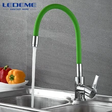 LEDEME Brass Kitchen Faucet Pull Out Single Hole Brass 360 Degree Single Handle Vessel Sink Vintage Kitchen Mixer Tap L4898 -5