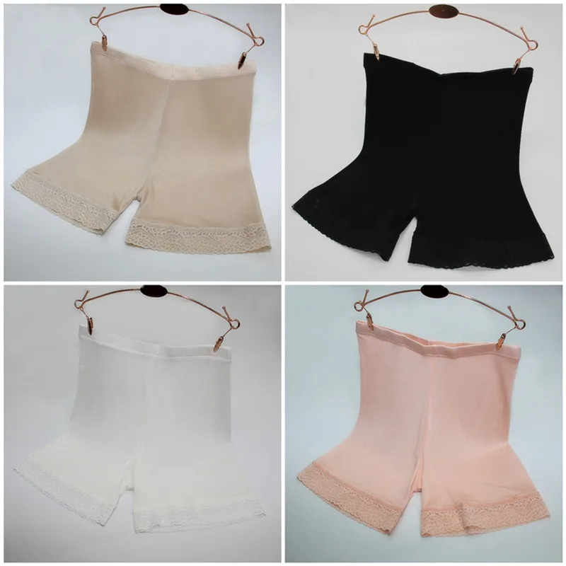 Silk Safety Short Pants Sexy Lace Underpants Panties Knickers Femme Boxer Shorts Briefs Culotte