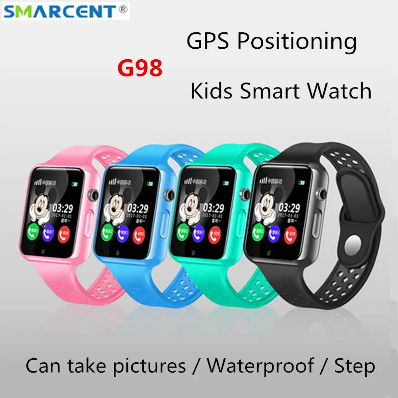 

G98 GPS Bluetooth Kids Smart Watch with Camera Pedometer Waterproof Wristwatch SOS Anti-lost Touch Screen Smart Watch