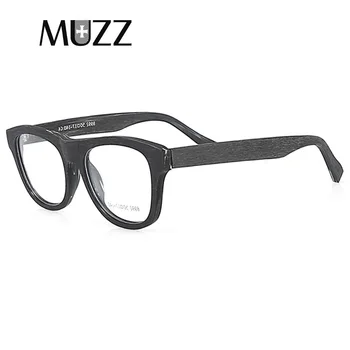 

MUZZ NEW Wood Grain Acetate Optical Glasses Frame Men Full Vintage Eyeglasses Clear Lens High-quality Prescription Spectacles