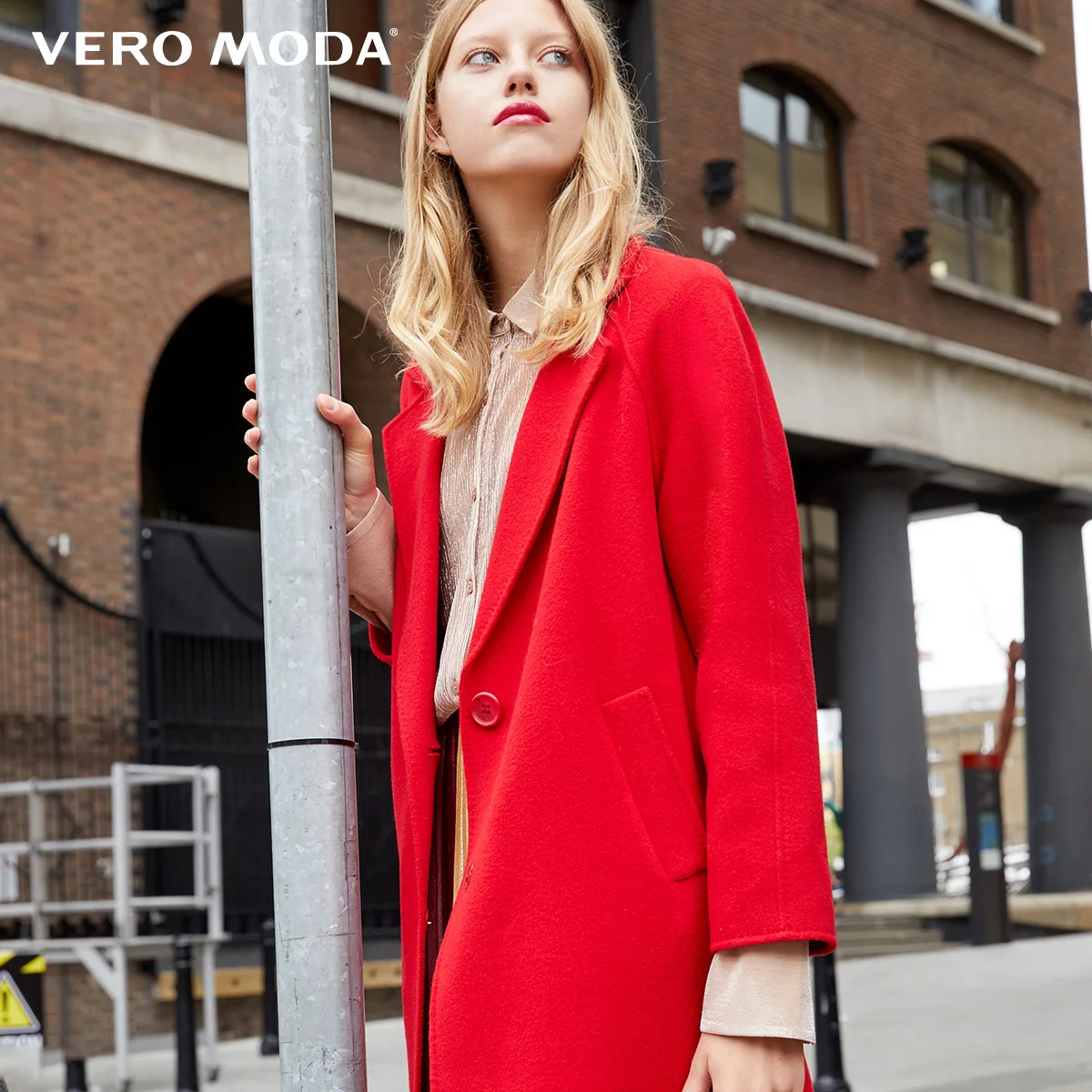 Vero Moda Женское пальто средней длины из шерсти | 318327505 - Цвет: Red heart