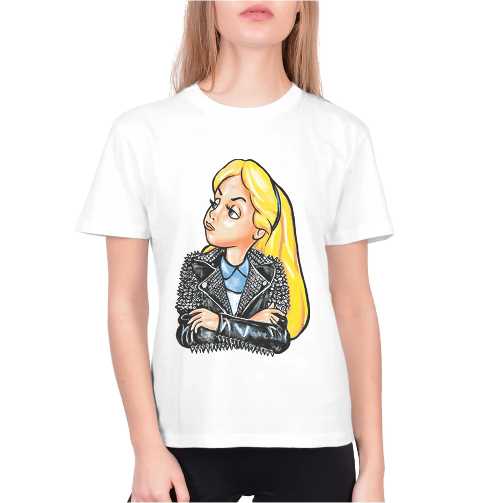 امرأة المحملات قمم إمرأة T قميص Camisetas موهير أزياء السيدات س الرقبة قصيرة الأكمام أعلى الهيب هوب الطباعة الأبيض عالية الجودة تي شيرت