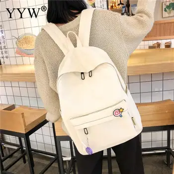 

Casual Bookbag Teenage Girl School Bag Large Capacity Softbag 2019 Simple Shoulder Bags Women'S Backpack With Tarvel Bagpack