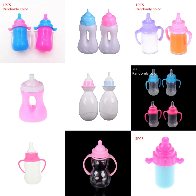 1/2/3/5 pièces bouteille de lait mamelon Fuuny nouveau-né poupée accessoires poupée biberon pour 43cm/ 18 pouces poupée