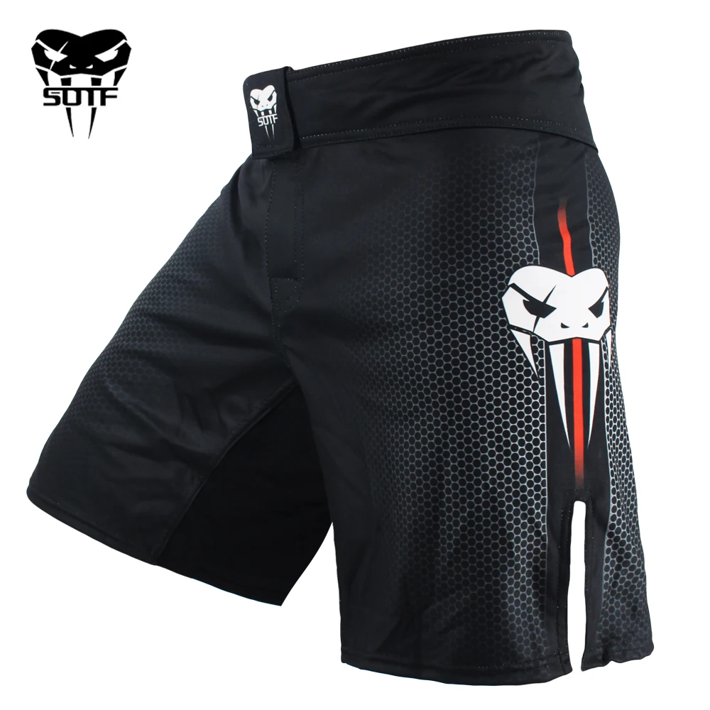 Shorts de Boxe Sotf Adultos Cobra Venenosa Homem Mulher Geométrica Boxing Shorts Tigre Muay Thai Roupas Luta Sanda Mma