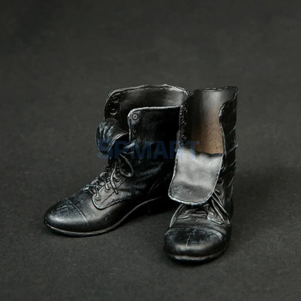 2 Pairs 1/6 Scale Rubber Made Leather Ankle Boots For 12