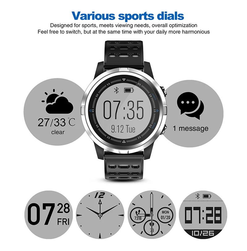 Новый FINOW 1905 Смарт часы gps Smartwatch Водонепроницаемый IP68 монитор сердечного ритма