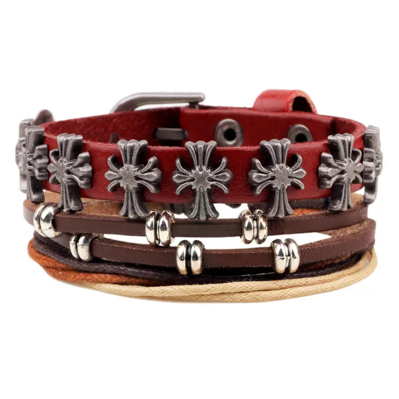 ae01.alicdn.com/kf/HTB11BVxLpXXXXXmXpXXq6xXFXXX6/Venda-quente-1-Conjunto-de-4-pcs-Homens-Do-Punk-Pulseiras-De-Couro-Tran%C3%A7ado-Ajust%C3%A1vel-Para.jpg