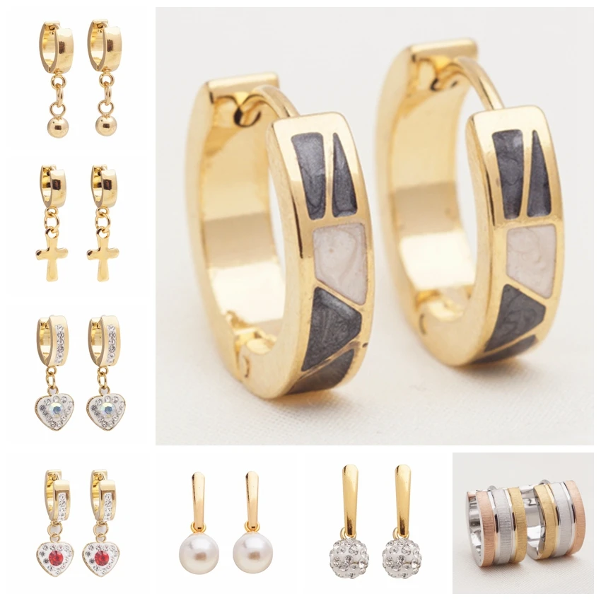 

Yunkingdom 32 Pairs Different Style Fashion Punk Metal Stainless Steel Circle Hoop Earrings for Women and Men Jewelry Wholesale