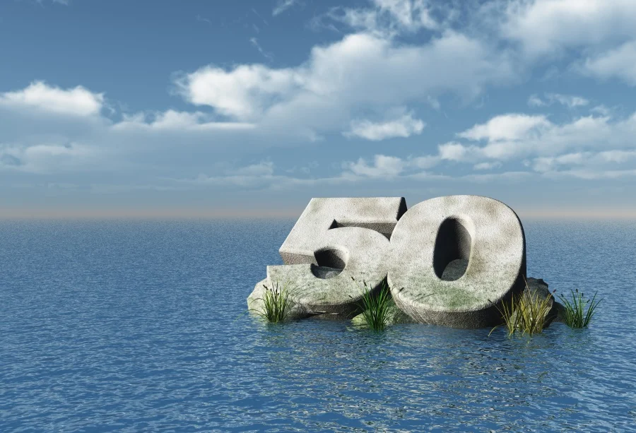 

Laeacco Birthday Sea Ocean Island 50th Number Scene Photography Backgrounds Customized Photographic Backdrop For Photo Studio