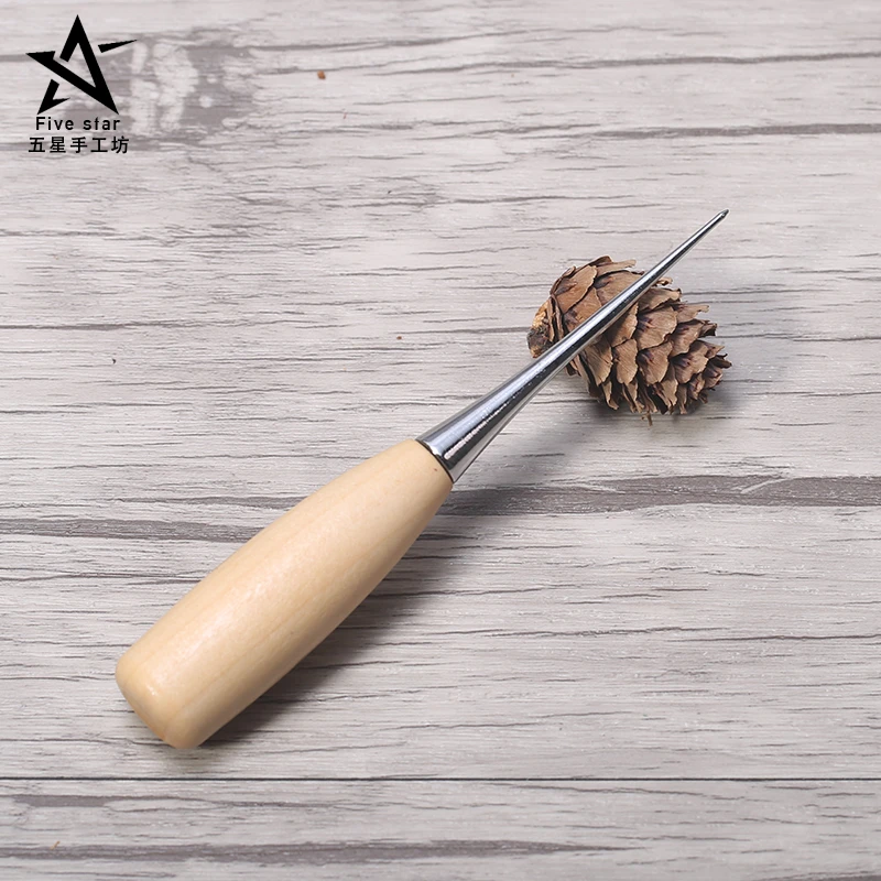 Leather Sewing Awl Wood Handle Drillable Pin Punching Hole Maker Stitching Overstitch Kit DIY Handcraft Work|Наборы ручных