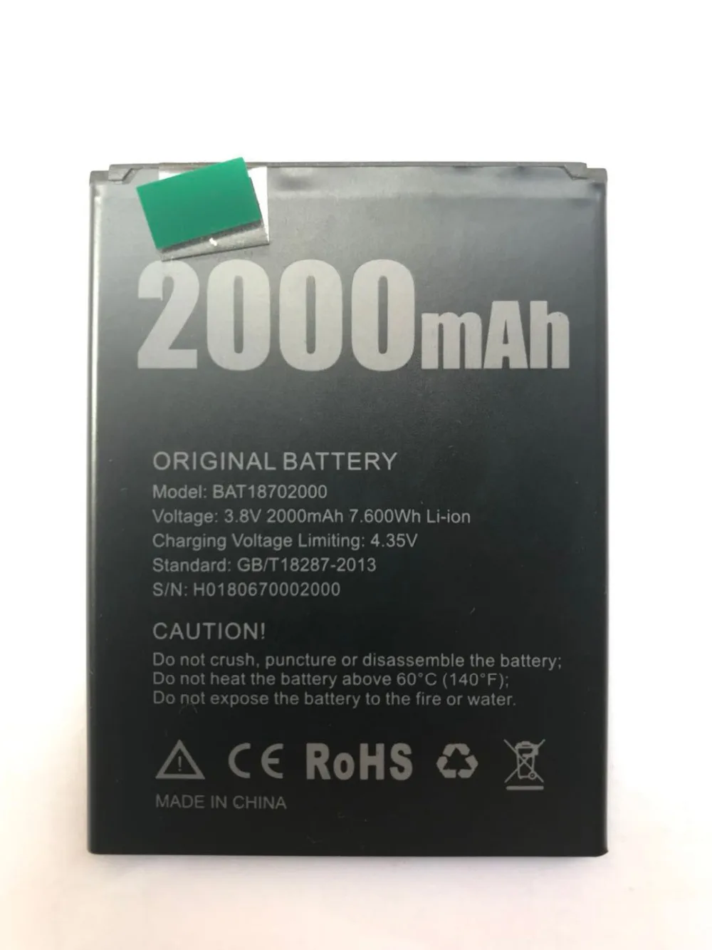 Original New Doogee X50 Battery 2000mAh Polymer Li ion 3.8V Batteries