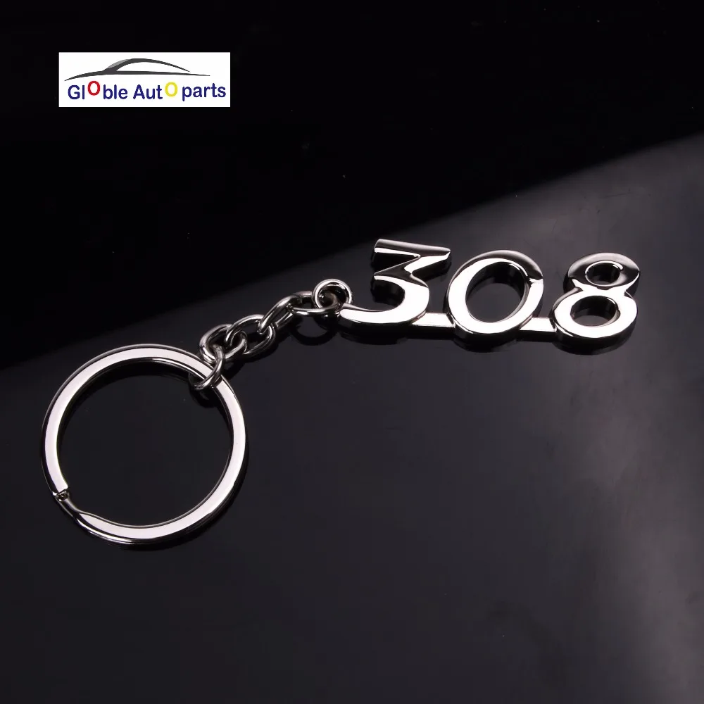 Keychains Key Ring Car Logo For Peugeot 206 207 301 307 308 408 3008