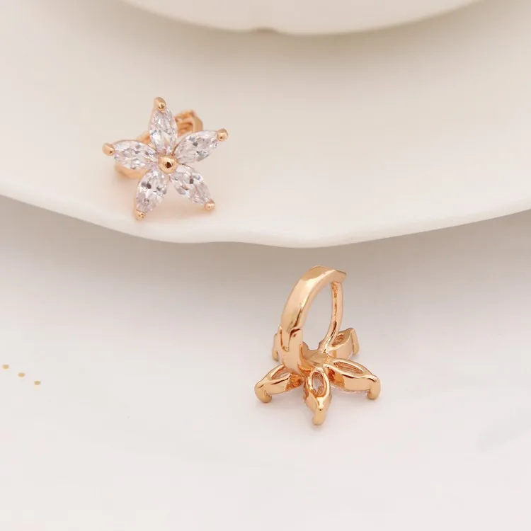 Hesiod продвижение прекрасный цветок Кристалл Мода Блестящий женский кольцо крюк серьги для женщин ювелирные изделия подарок элегантный