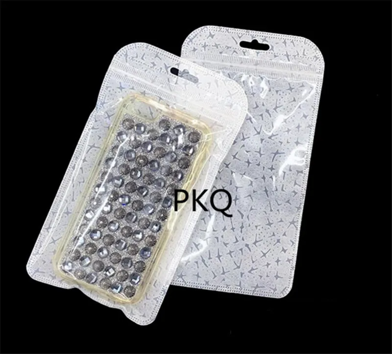 100 шт прозрачная, пластиковая, Молния Ziplock сумка с отверстием для подвешивания застежка-молния relosable мобильный телефон чехол прозрачный упаковочный пакет