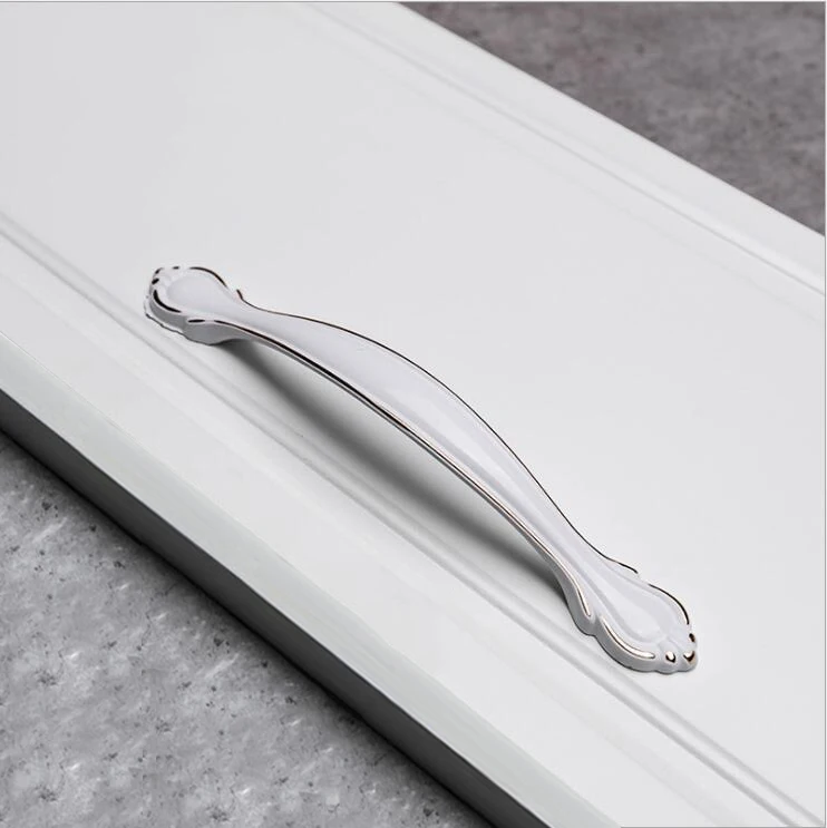 Европейский стиль белый шкаф ручка для дверцы выдвижного ящика Лаковая мебель - Цвет: 1607-128