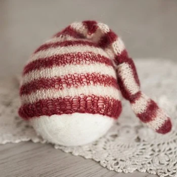 

Multicolored Newborn Photo Prop Newborn Sleep Hat Prop Knot Elf Stocking Hat Newborn Size