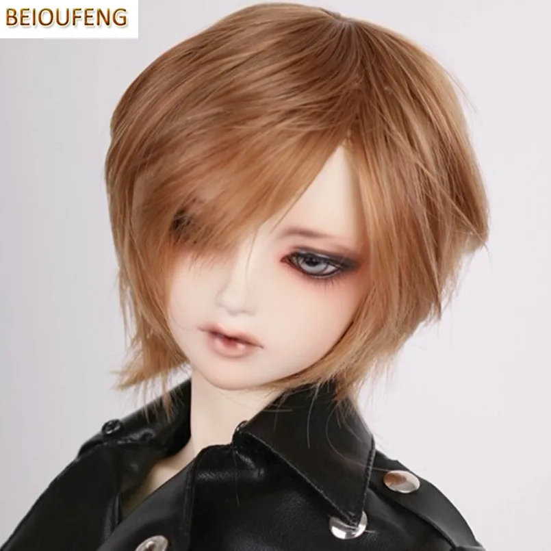 

BEIOUFENG 1/3 1/4 BJD Doll Wig High Temperature Wire Wigs for Dolls Accessories,Attractive Short Synthetic Doll Hair