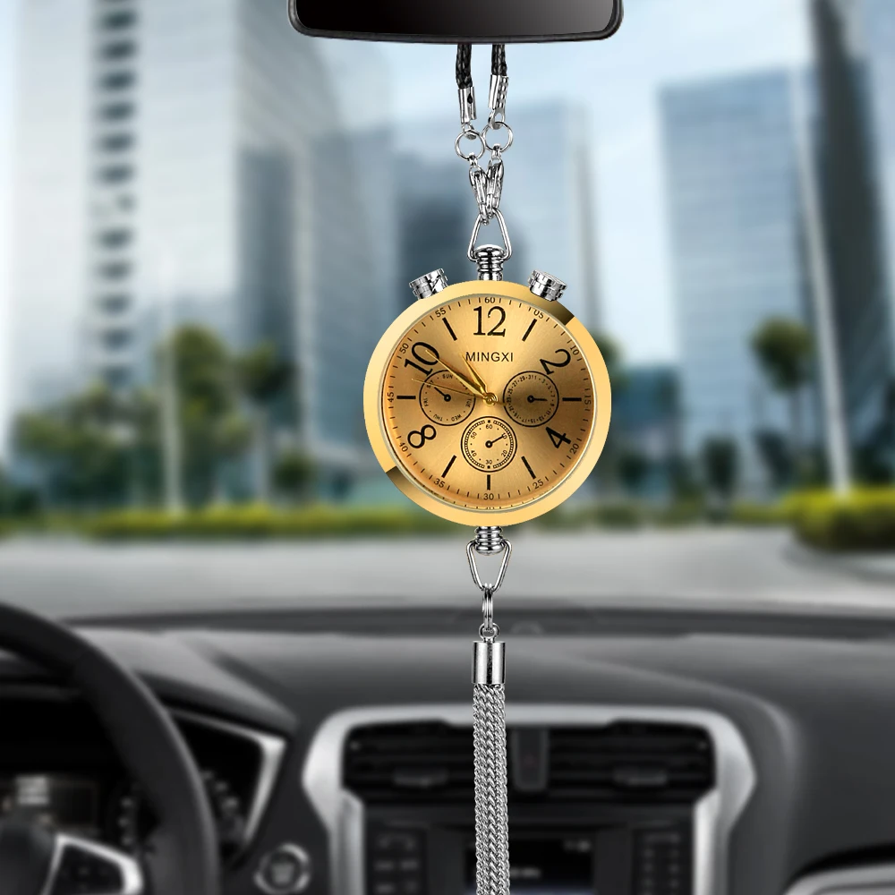 Автомобильный кулон Шарм Сплав авто часы духи заправка хранения для автомобильного зеркала заднего вида украшение интерьера подвесной орнамент