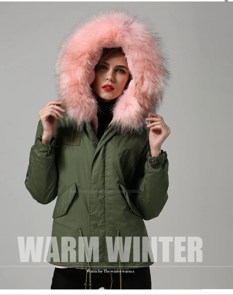 Роскошные Для женщин зимние Искусственный мех теплый Короткое пальто куртки и пиджаки с енота Мех животных отделкой S-XXL C0153