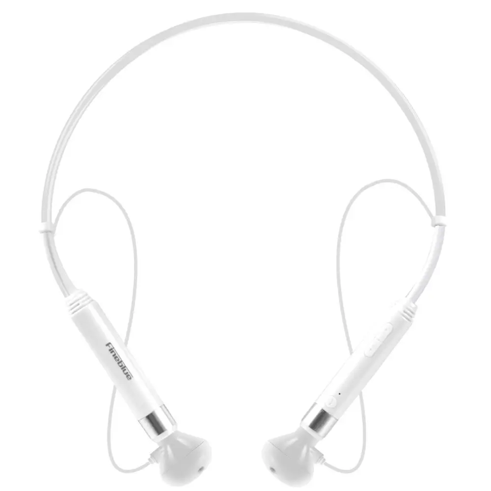 FINEBLUE Беспроводные спортивные Bluetooth наушники Bluetooth вкладыши с микрофоном с Вибрация оповещения для бега CSR чип - Цвет: Белый
