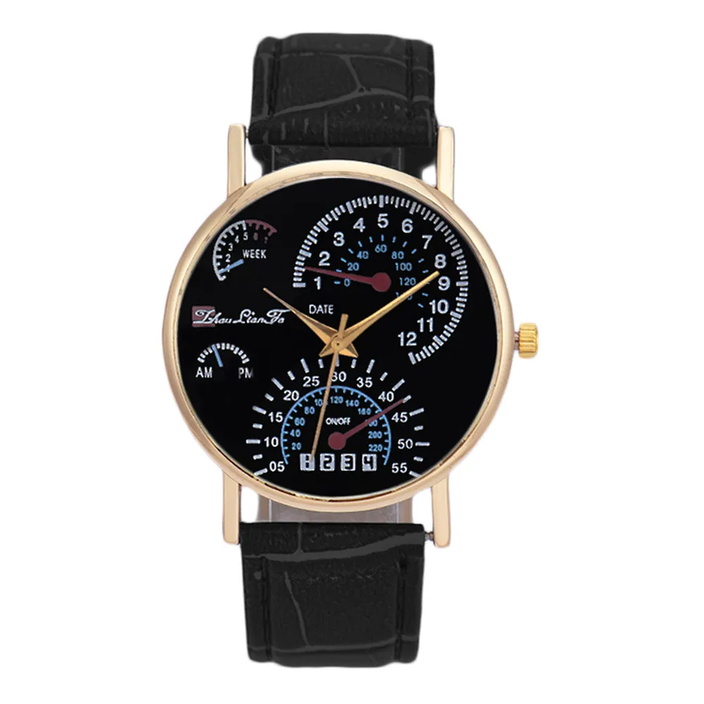

GEMIXI 2018 Fashion New Men's Leather Band Analog Quartz Business Wrist Watch Reloj masculino gift watch dignity