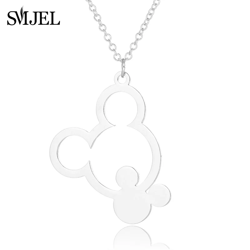 SMJEL Mini Animal Earing Mickey Earrings for Women Bijoux New Kids Earring Small Ear Studs Pendientes Cartoon Jewelry oorbellen - Окраска металла: XL529