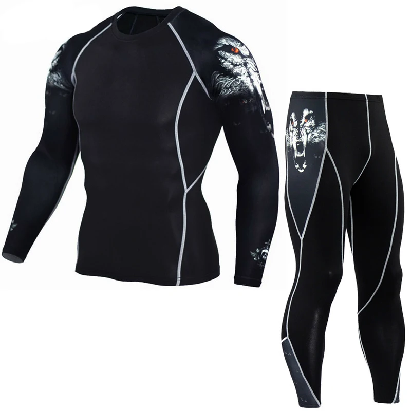 Компрессионный спортивный костюм для Мужчин Mma Rashguard Муай Тай кикбоксинг футболка Трикотажные изделия для Mma+ брюки нижнее белье для тренировок спортивный костюм