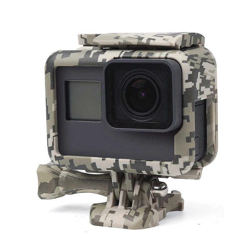 

Shoot Camouflage Gray Protective Frame Mount Stand Housing Case for GoPro Hero 6/5/HERO(2018) Side Open Mount Shell Cover for