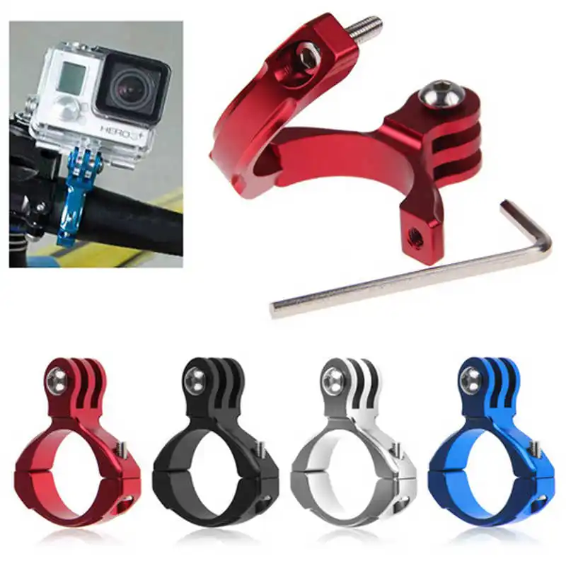 

Random Color Bike Cycle Aluminum Handle Bar Clamp Mount Bicycle Motorcycle Camera Clip Holder Bracket For Gopro Hero 1/2/3/3+ 4