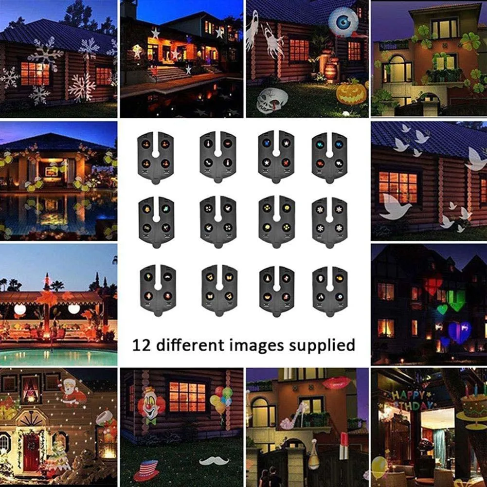 

LED Christmas Projector Lights Flashlight with 12 Patterns for Halloween Carnival Birthday Party JDH99